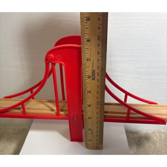 BRIO Bridge for Wooden Train Track Large Red 14.5" Long - Picture 6 of 6